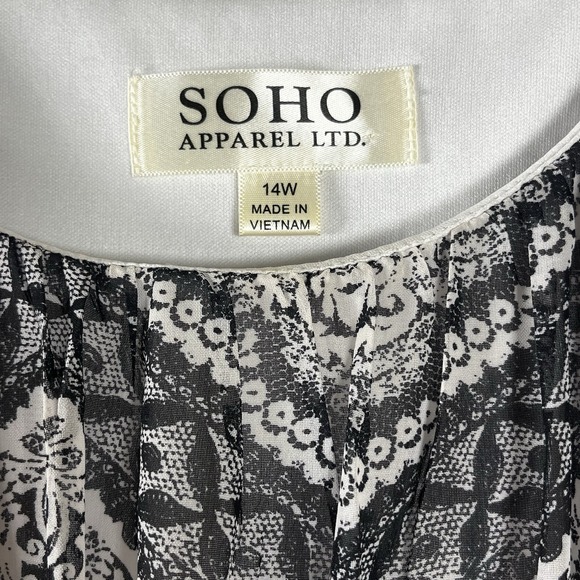 NWOT Soho Apparel Women's Whimsigoth Maxi Dress Black White Dark Floral Size 14W - Picture 6 of 7